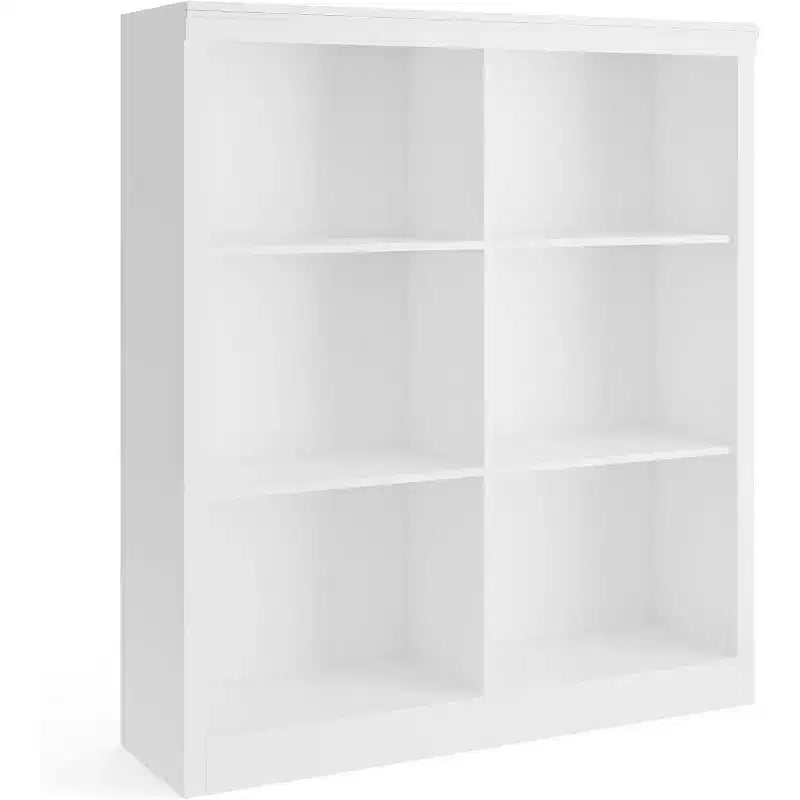Étagère de rangement à 6 casiers, bibliothèque haute de 134,62 cm avec dispositif anti-basculement, étagère robuste en bois pour salon, chambre et bureau à domicile