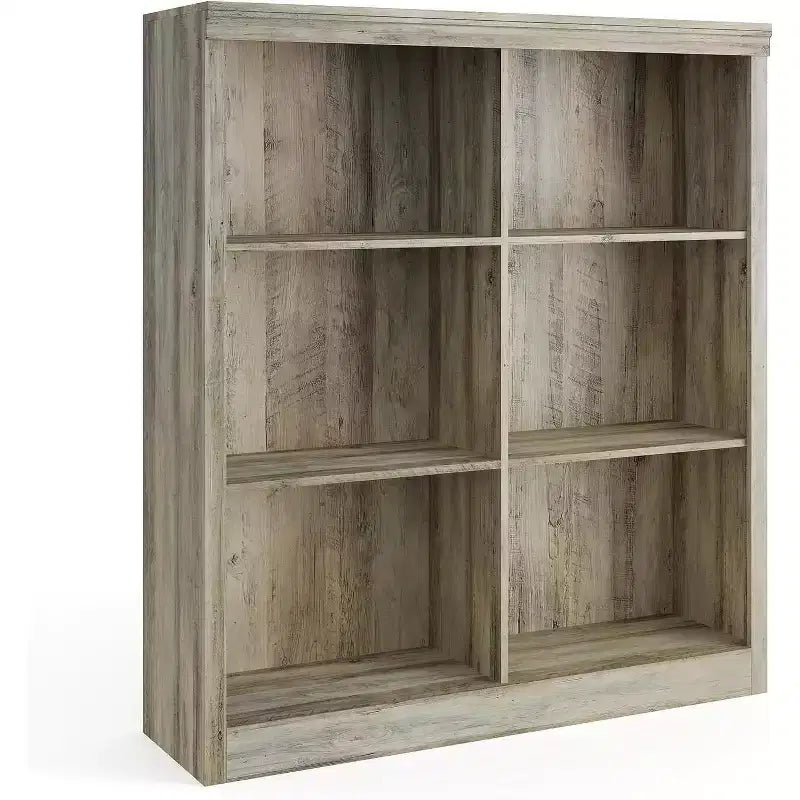 Étagère de rangement à 6 casiers, bibliothèque haute de 134,62 cm avec dispositif anti-basculement, étagère robuste en bois pour salon, chambre et bureau à domicile