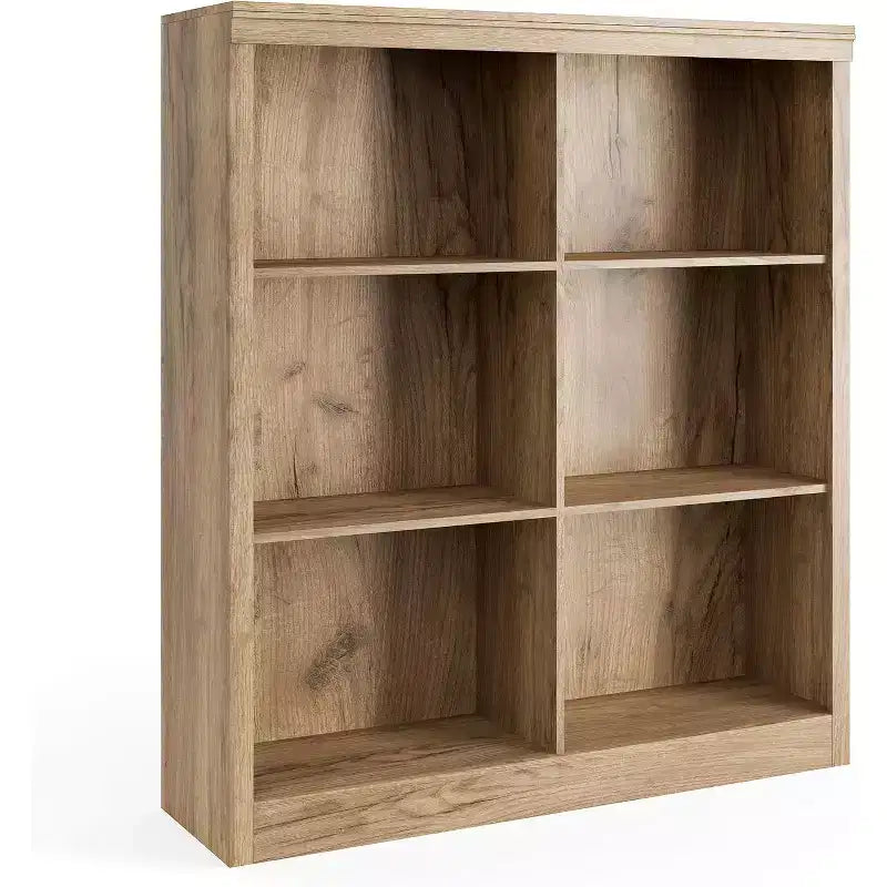 Étagère de rangement à 6 casiers, bibliothèque haute de 134,62 cm avec dispositif anti-basculement, étagère robuste en bois pour salon, chambre et bureau à domicile