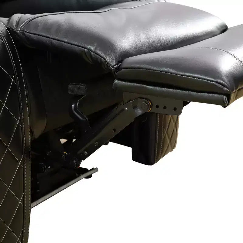 Fauteuil inclinable électrique en cuir avec chargement USB et éclairage LED, dossier réglable, noir