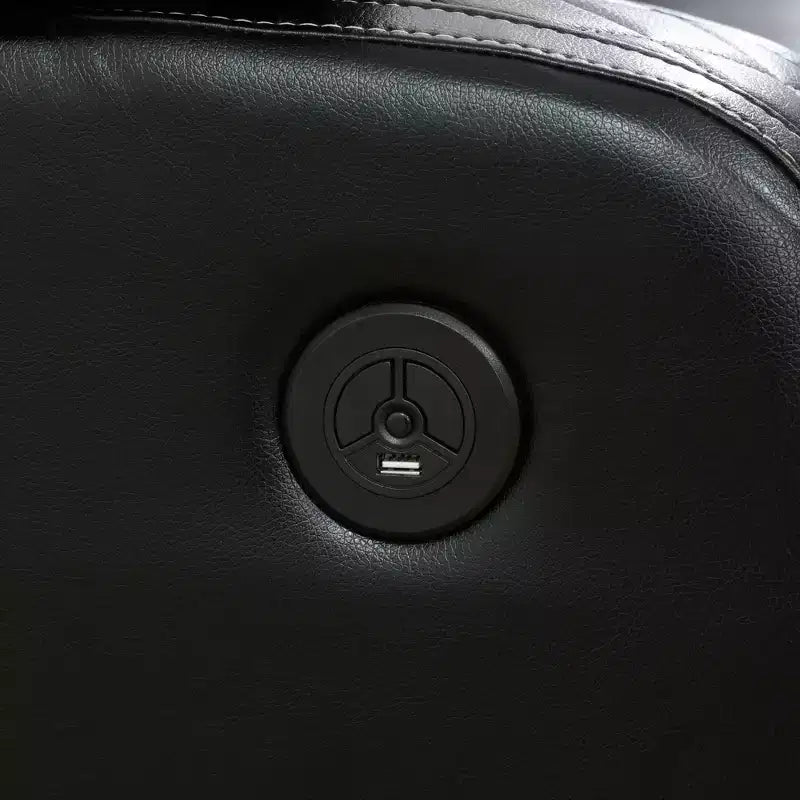 Fauteuil inclinable électrique en cuir avec chargement USB et éclairage LED, dossier réglable, noir