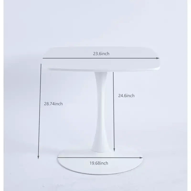 Table à manger piédestal carrée de 60 cm pour espaces compacts, style café moderne