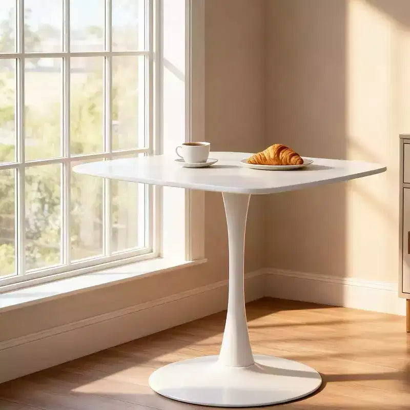 Table à manger piédestal carrée de 60 cm pour espaces compacts, style café moderne