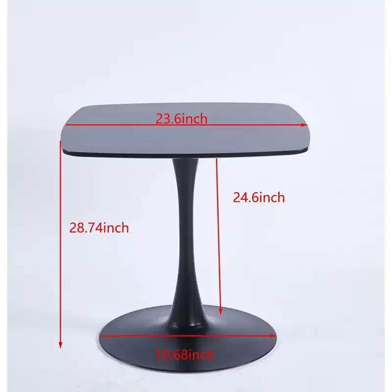 Table à manger piédestal carrée de 60 cm pour espaces compacts, style café moderne