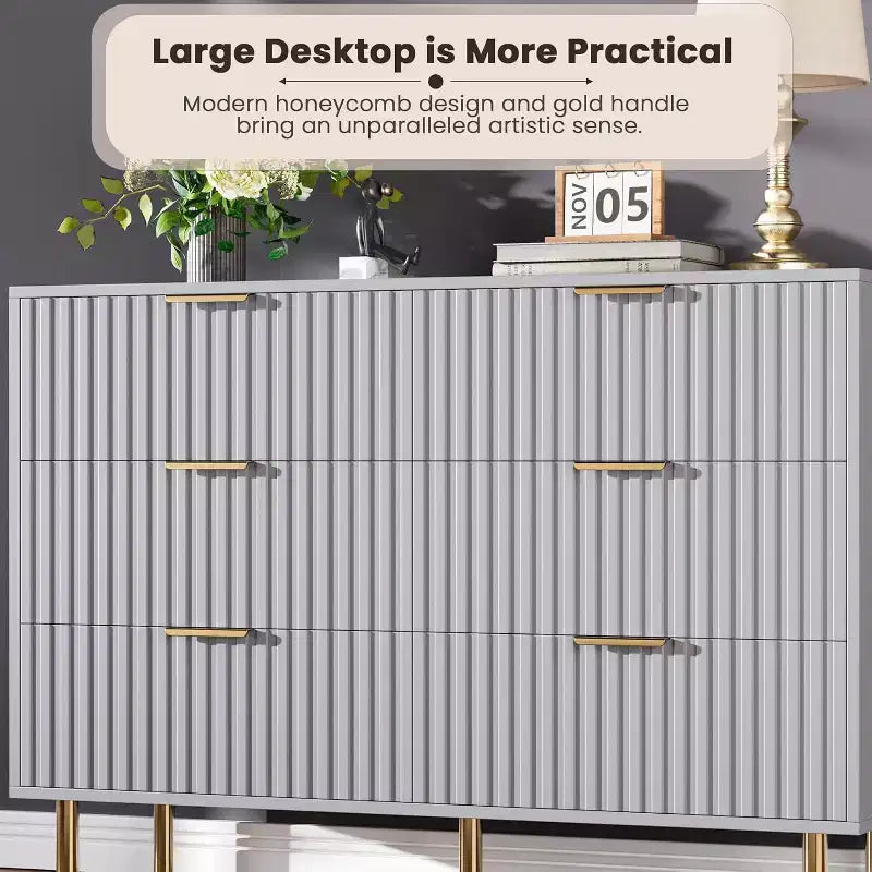 Commode à 6 tiroirs motif zèbre, 120 cm de large, meuble de rangement pour chambre, salon et couloir