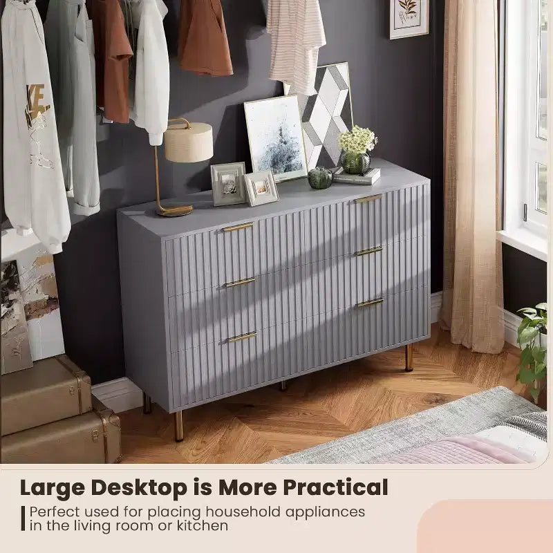 Commode à 6 tiroirs motif zèbre, 120 cm de large, meuble de rangement pour chambre, salon et couloir