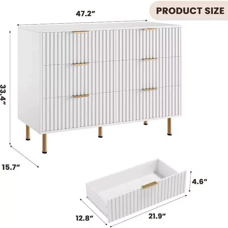 Commode à 6 tiroirs motif zèbre, 120 cm de large, meuble de rangement pour chambre, salon et couloir