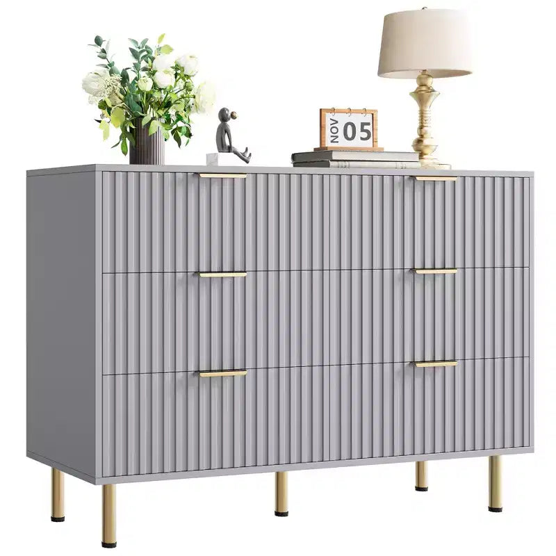 Commode à 6 tiroirs motif zèbre, 120 cm de large, meuble de rangement pour chambre, salon et couloir