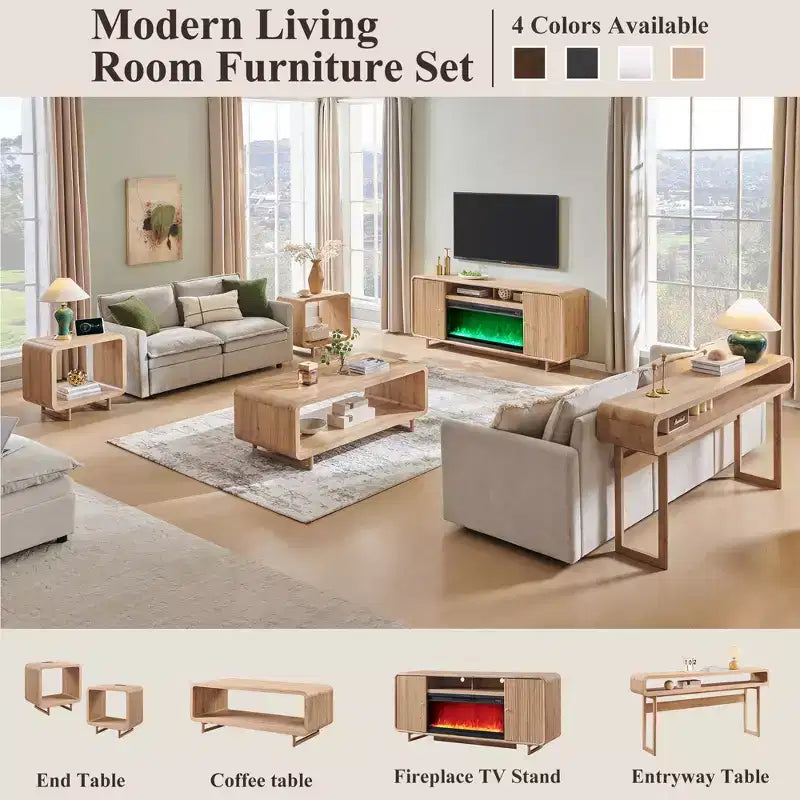 Meuble TV avec cheminée électrique pour téléviseurs jusqu'à 80 pouces, meuble de divertissement de 70 pouces avec cheminée électrique de 36 pouces et étagères réglables, 70x15,75x30 pouces