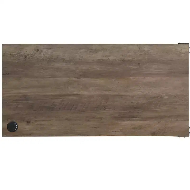 Bureau d'angle en forme de L style ferme de 48 po avec pieds en métal, 2 armoires de rangement et 2 étagères, bureau d'ordinateur d'angle, 48x48x31 po