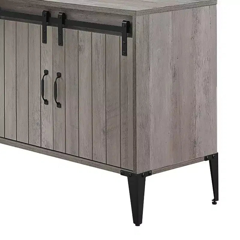 Bureau d'angle en forme de L style ferme de 48 po avec pieds en métal, 2 armoires de rangement et 2 étagères, bureau d'ordinateur d'angle, 48x48x31 po
