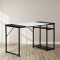 Bureau d'étude de 120 cm avec étagères de rangement et cadre métallique, poste de travail peu encombrant, 120x60x74 cm