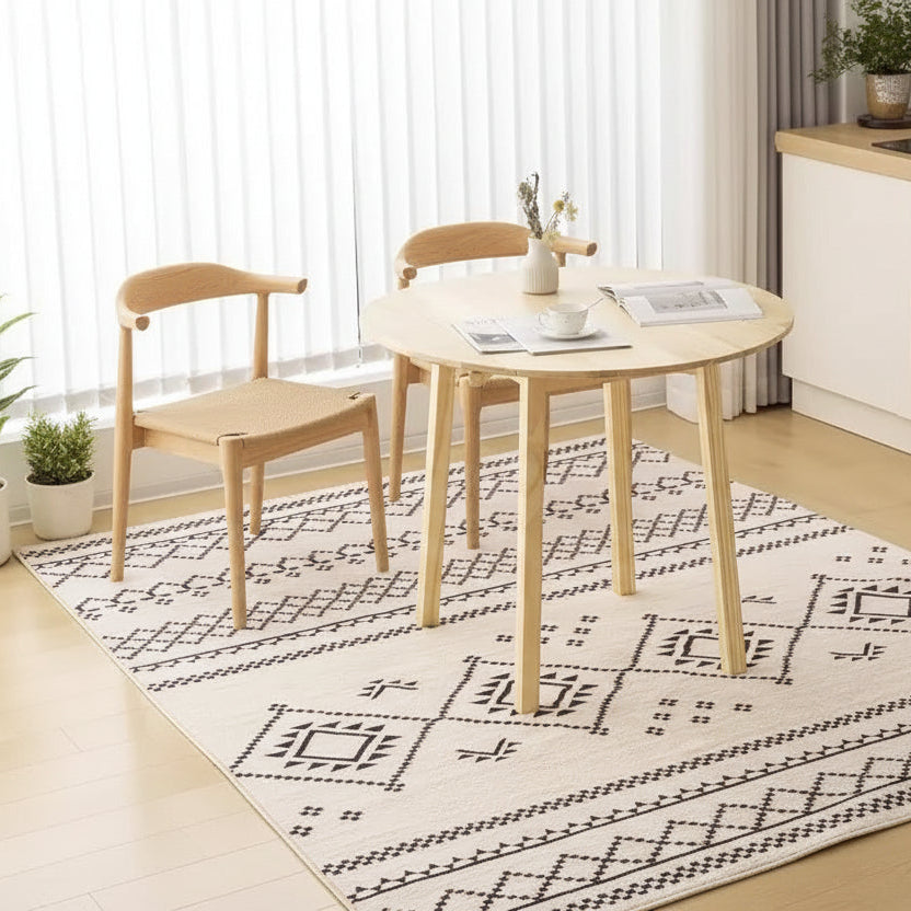 Table à manger pliante en bois massif de 35 pouces, table ronde extensible pour la maison, l'appartement, le bureau, 36x36x30 pouces
