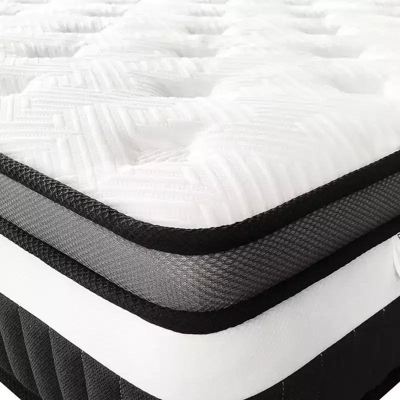 Matelas hybride Queen 14 pouces, Mi-ferme, Mousse à mémoire de forme et Ressorts ensachés
