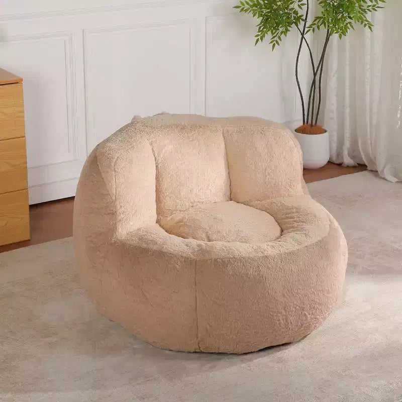 Canapé géant en pouf avec garniture en éponge déchiquetée, chaise longue de sol pour adultes et salon