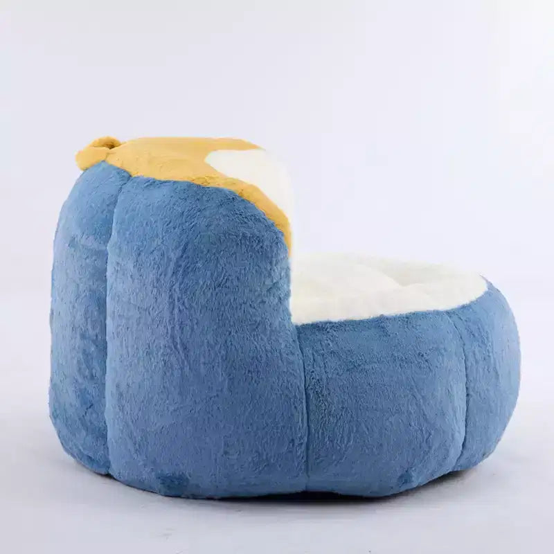 Canapé géant en pouf avec garniture en éponge déchiquetée, chaise longue de sol pour adultes et salon