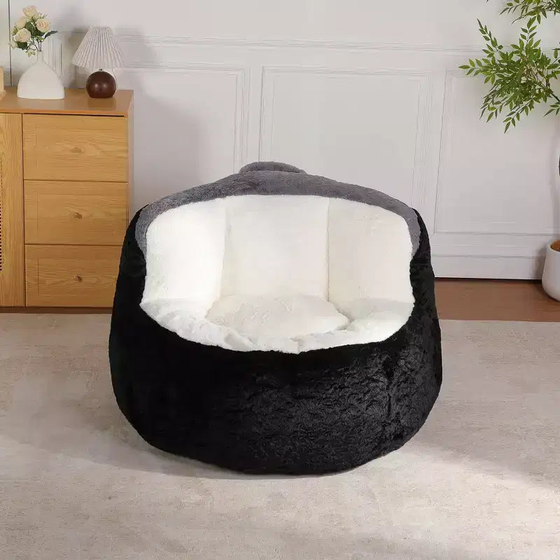 Canapé géant en pouf avec garniture en éponge déchiquetée, chaise longue de sol pour adultes et salon