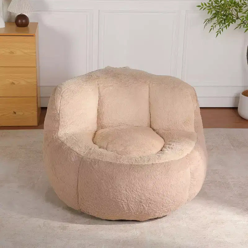 Canapé géant en pouf avec garniture en éponge déchiquetée, chaise longue de sol pour adultes et salon