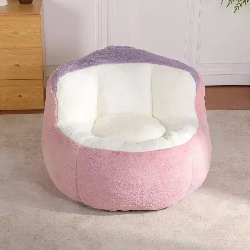 Canapé géant en pouf avec garniture en éponge déchiquetée, chaise longue de sol pour adultes et salon