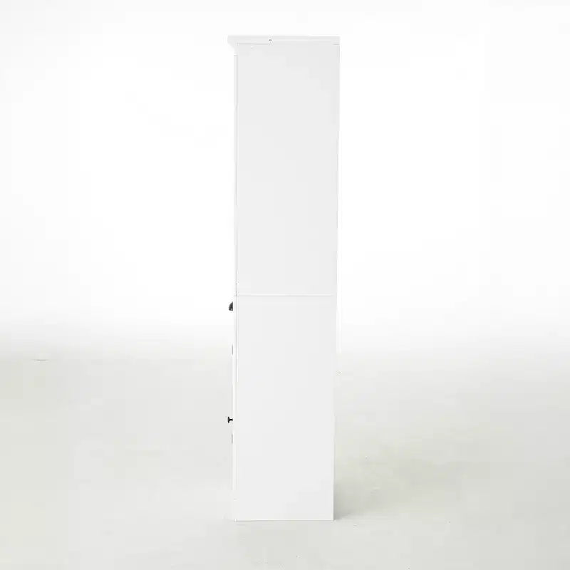 Organisateur de cuisine autoportant en bois de 75 po, bibliothèque de style campagnard pour couloir, salon, bureau, blanc, 19,5x15,75x75 po