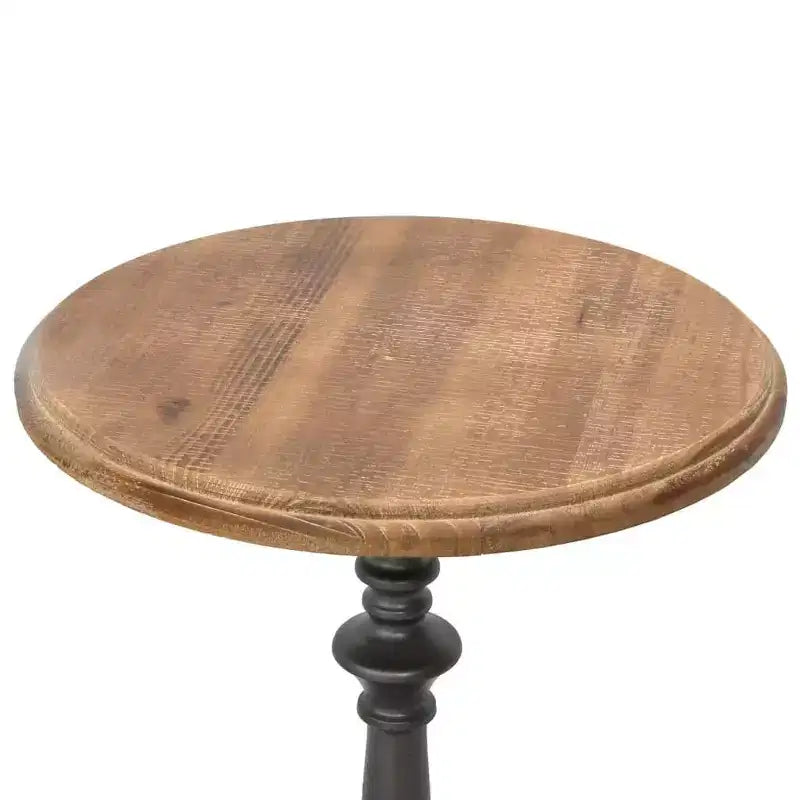 Table d'appoint en bois de sapin massif et acier, marron, 40 x 40 x 64 cm