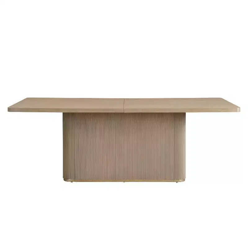 Table de salle à manger rectangulaire moderne 8 places de 84 po avec piétement central, 84x40x30.25 po