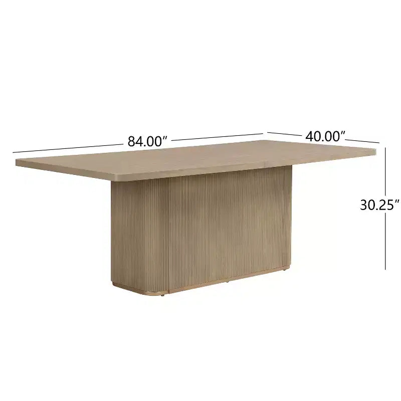 Table de salle à manger rectangulaire moderne 8 places de 84 po avec piétement central, 84x40x30.25 po
