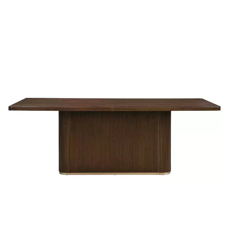 Table de salle à manger rectangulaire moderne 8 places de 84 po avec piétement central, 84x40x30.25 po