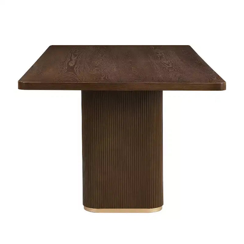 Table de salle à manger rectangulaire moderne 8 places de 84 po avec piétement central, 84x40x30.25 po