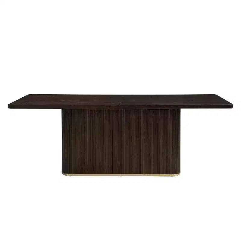 Table de salle à manger rectangulaire moderne 8 places de 84 po avec piétement central, 84x40x30.25 po