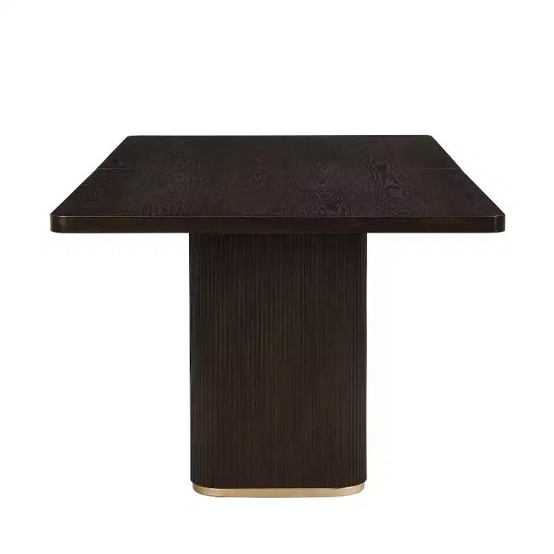 Table de salle à manger rectangulaire moderne 8 places de 84 po avec piétement central, 84x40x30.25 po