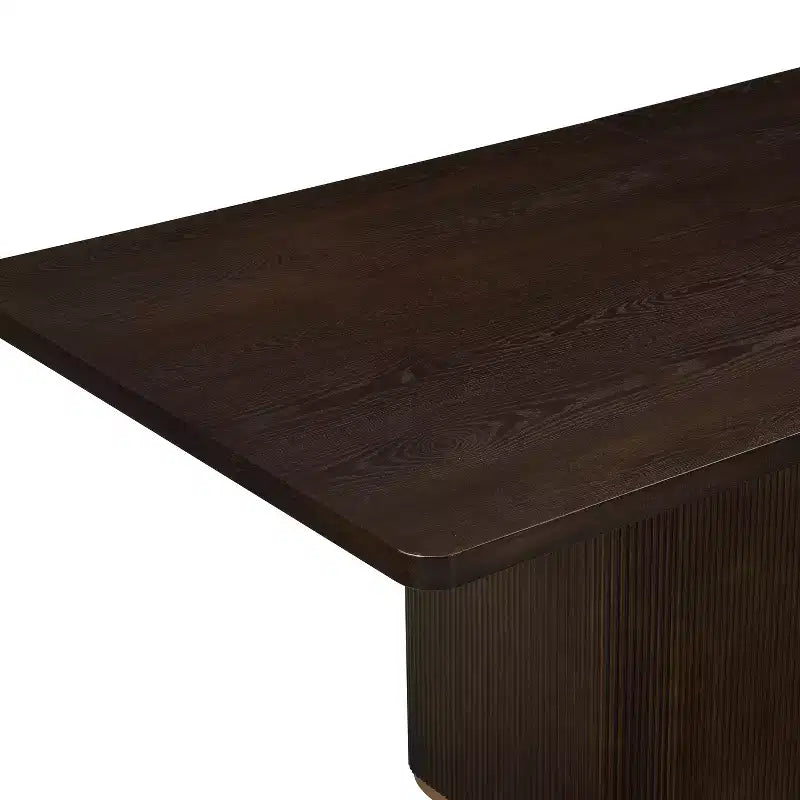 Table de salle à manger rectangulaire moderne 8 places de 84 po avec piétement central, 84x40x30.25 po