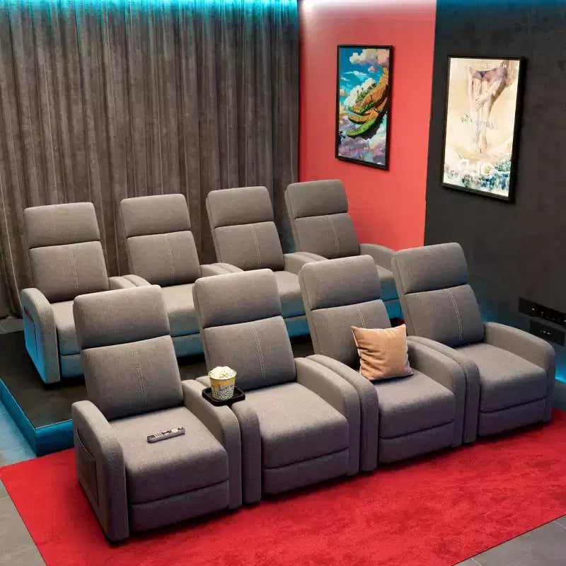 Fauteuil inclinable à dossier haut avec revêtement en coton-lin