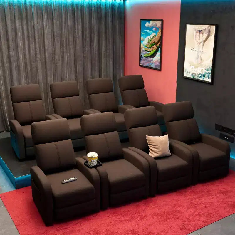 Fauteuil inclinable à dossier haut avec revêtement en coton-lin