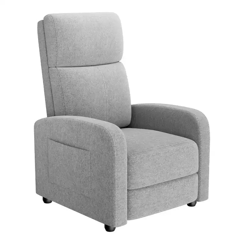 Fauteuil inclinable à dossier haut avec revêtement en coton-lin
