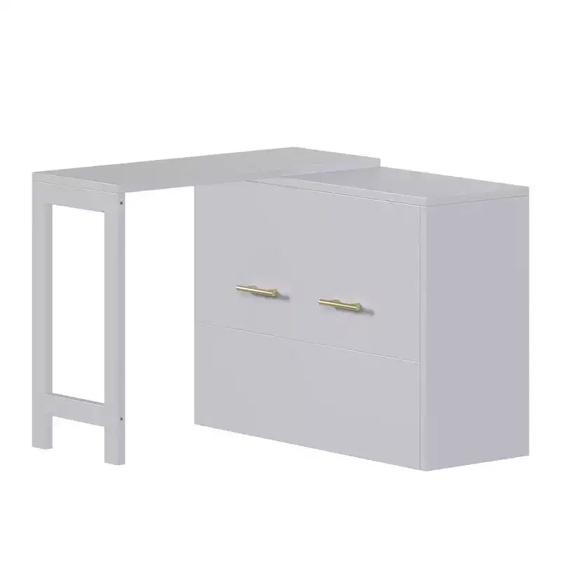 Lit escamotable format jumeau avec bureau réglable et coussin pliable, 74,8x30,3x79,9 po