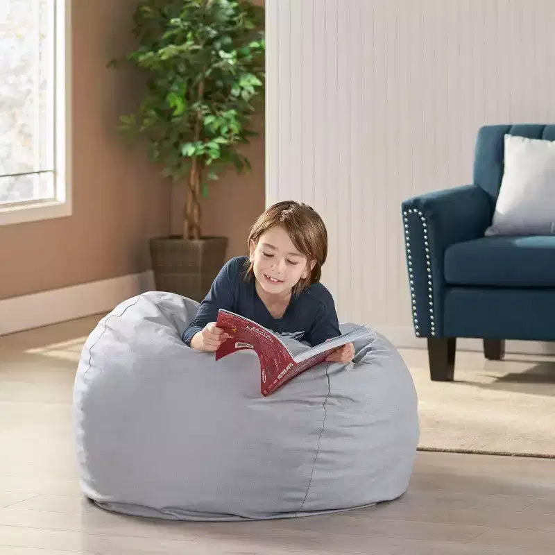 Pouf rond pour adultes, chaise de sol en mousse haute densité, 86x86x63 cm