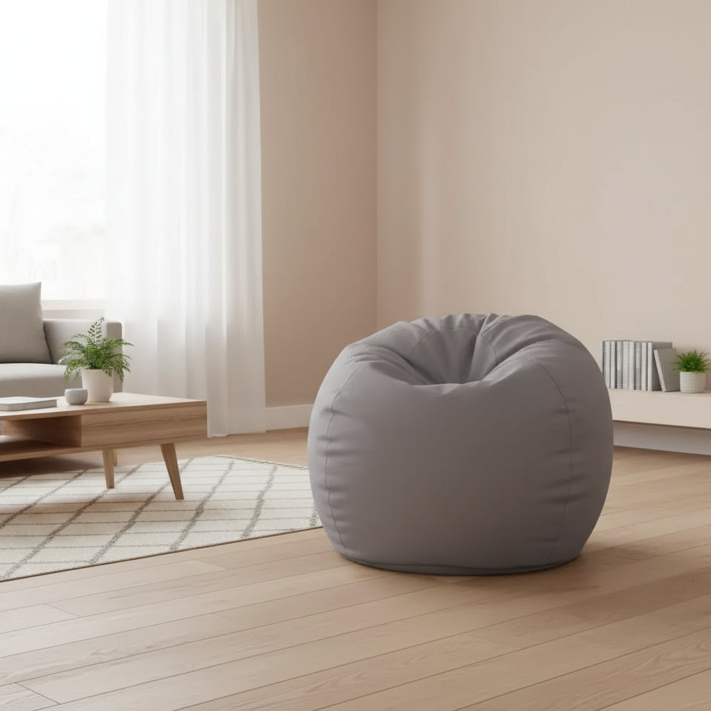 Pouf rond pour adultes, chaise de sol en mousse haute densité, 86x86x63 cm