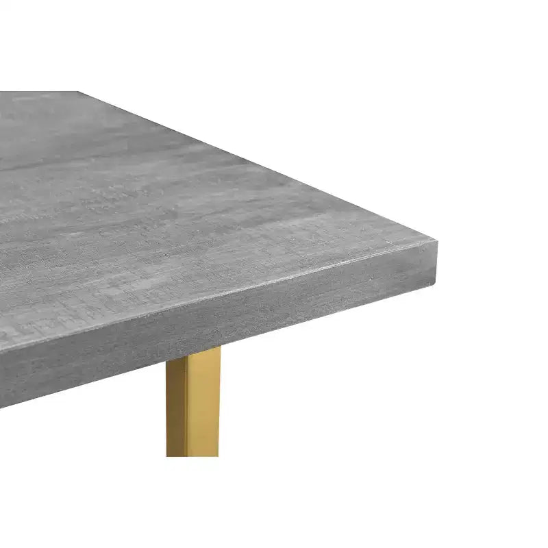 Table à manger rectangulaire en bois de manguier de 152 cm, finition gris et or, 4 places, 150x89x76 cm