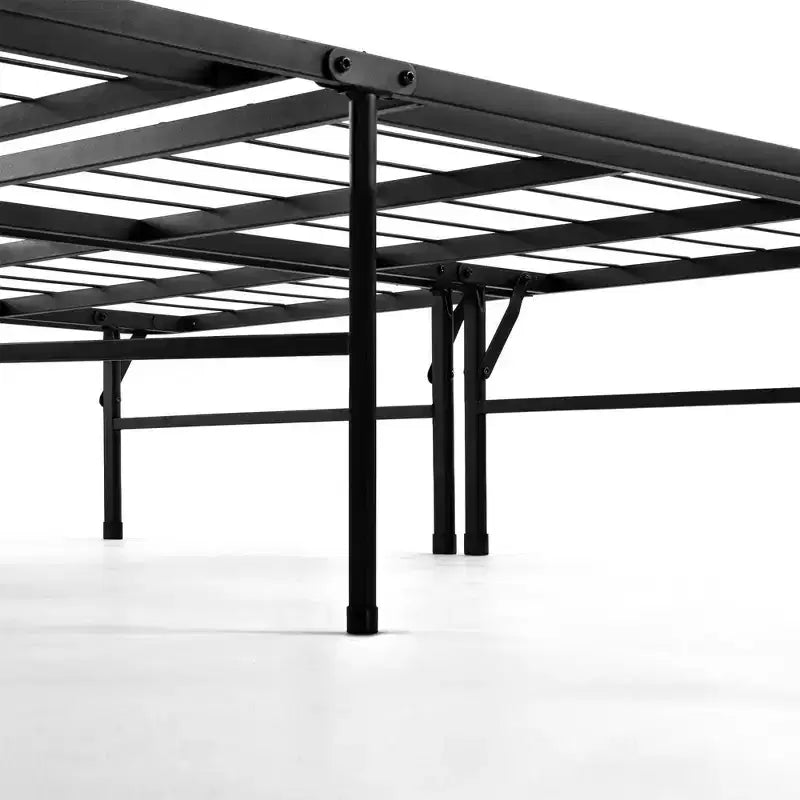 Cadre de lit plateforme en acier Premium de 14 po, noir, California King, 76x80x14 po