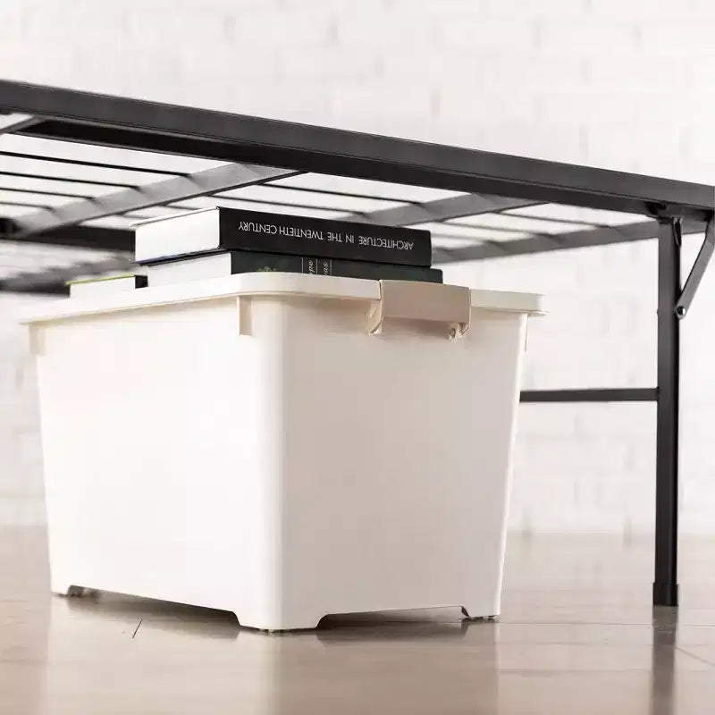 Cadre de lit plateforme en acier Premium de 14 po, noir, California King, 76x80x14 po