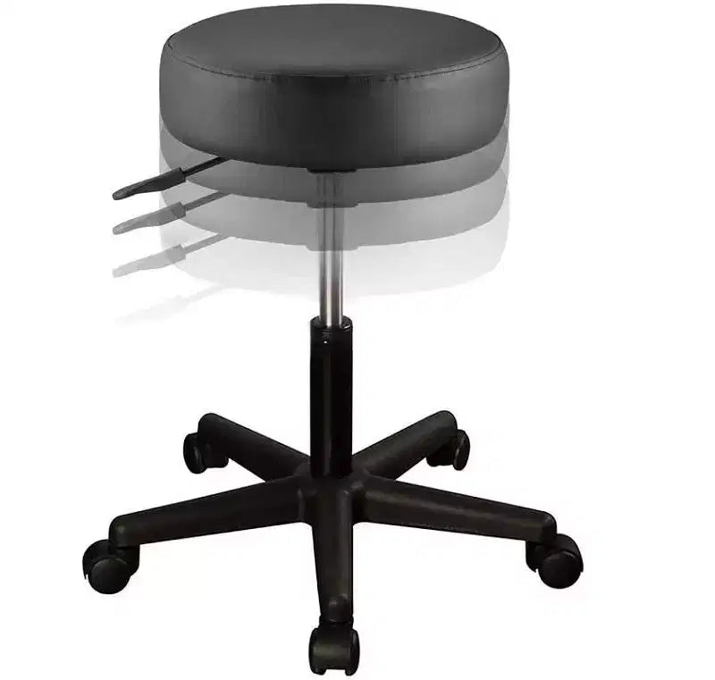 Tabouret roulant pivotant pneumatique hydraulique, réglable en hauteur, 38 x 38 x 44-58 cm