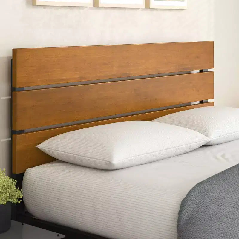 Cadre de lit plateforme en métal, finition naturelle, disponible en tailles Twin, Full, Queen, King