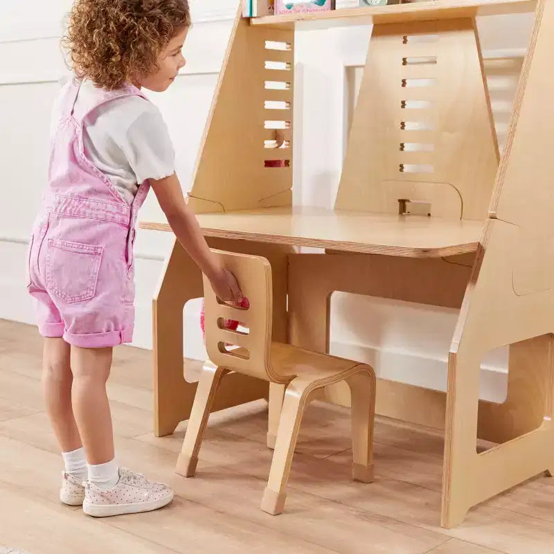 Chaise empilable en bois courbé, hauteur d'assise 25 cm, style Montessori, lot de 2
