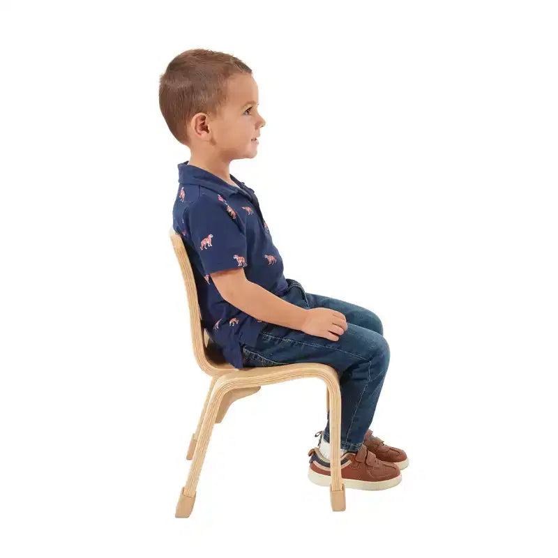 Chaise empilable en bois courbé, hauteur d'assise 25 cm, style Montessori, lot de 2