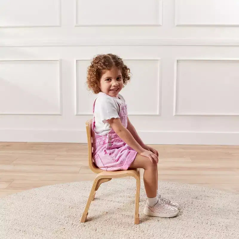 Chaise empilable en bois courbé, hauteur d'assise 25 cm, style Montessori, lot de 2