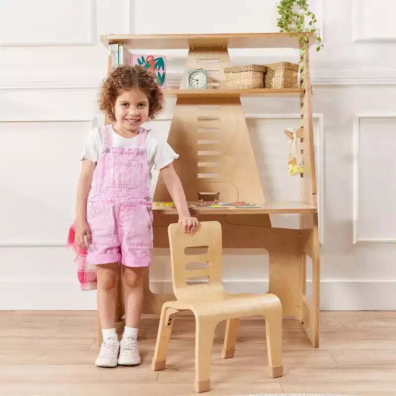 Chaise empilable en bois courbé, hauteur d'assise 25 cm, style Montessori, lot de 2
